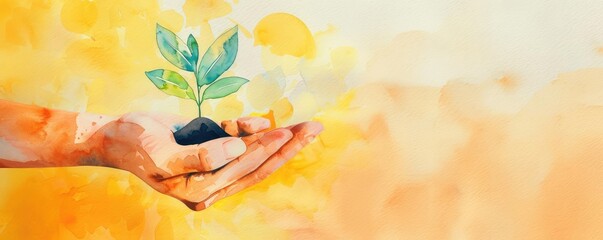 Ethical loans for community growth, sustainable finance, watercolor style