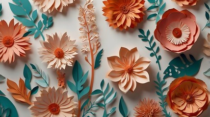 3D render of delicate paper cut flower
