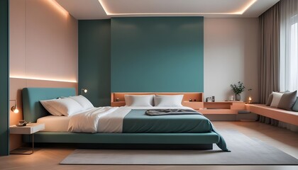 Photo interior modern design room 3d illustration