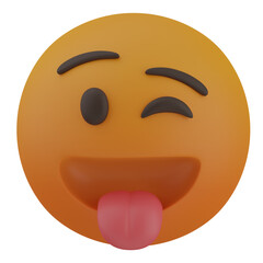 3d render  Squinting Face with Tongue  illustration