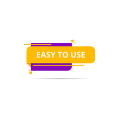 Easy to use product sticker, web label button with speech bubble design, yellow or gold and purple