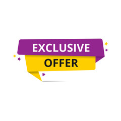 Vector illustration modern exclusive offer banner, Isolated web element.
