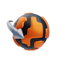 Migration 3D Icon. Global Migration 3D Icon