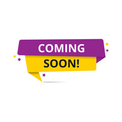Vector illustration modern coming soon banner, Isolated web element.