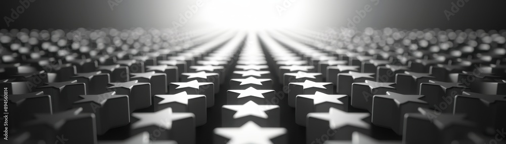 Poster a captivating view of a field of stars in monochrome, creating a sense of depth and elegance.
