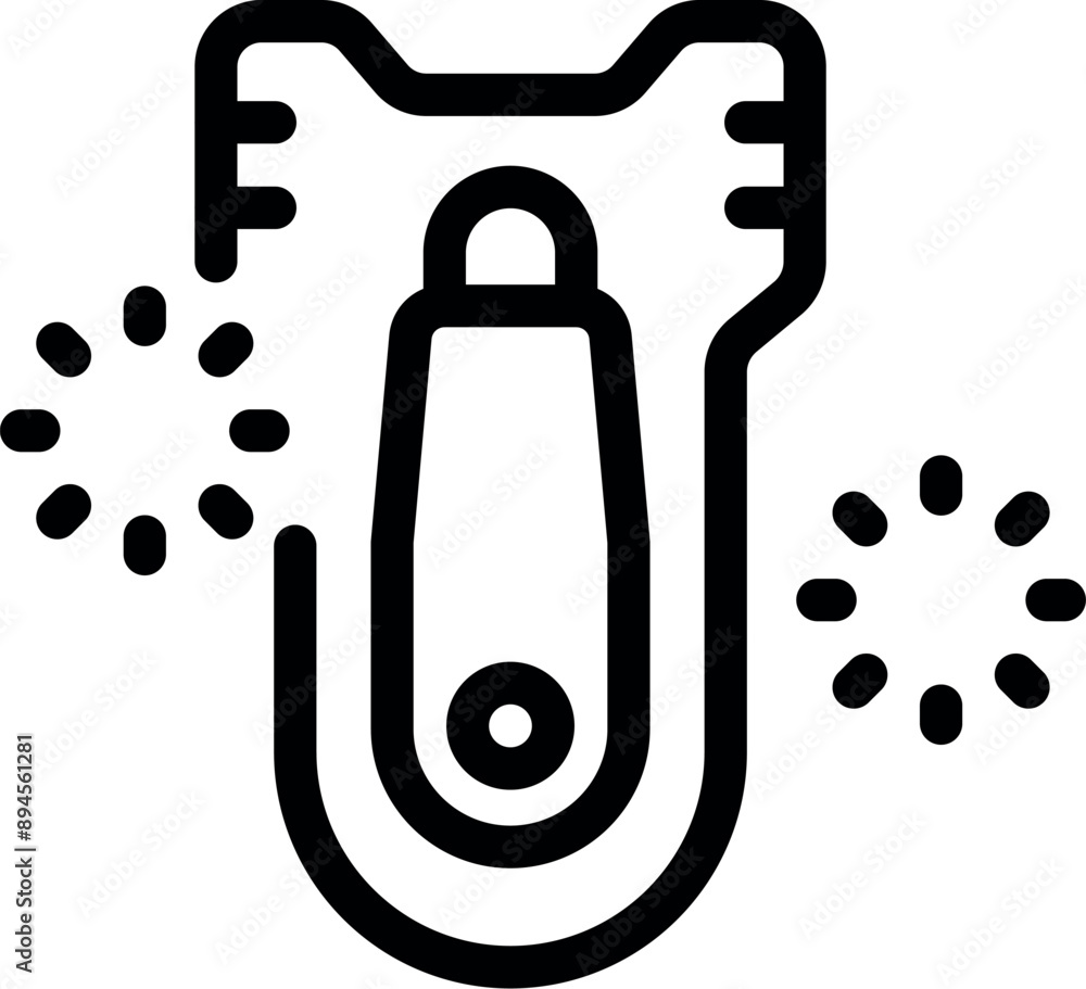 Poster icon of an electrical fuse blowing and protecting the circuit from overload