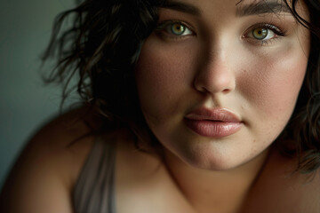 Fototapeta premium Generated with AI image of bodypositive overweight woman plus size model