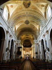 Gropello Cairoli, old town in Pavia province, Italy. San Giorgio church interior