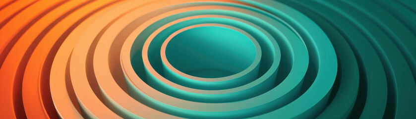 Obraz premium A mesmerizing abstract design featuring concentric circles and a single drop, evoking tranquility and depth in vibrant colors.