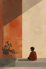 basic simple sophisticated minimalist art warm muted colors


