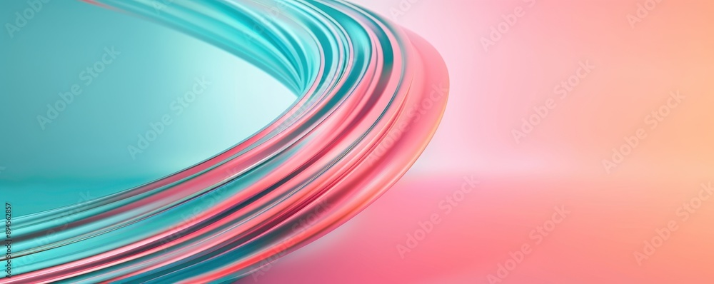Poster a vibrant abstract swirl of colors blending turquoise and pink, creating a dynamic and modern design