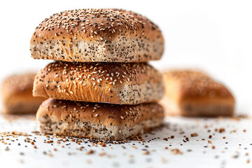 AI generated image loaf of bread isolated on white color background generative ai