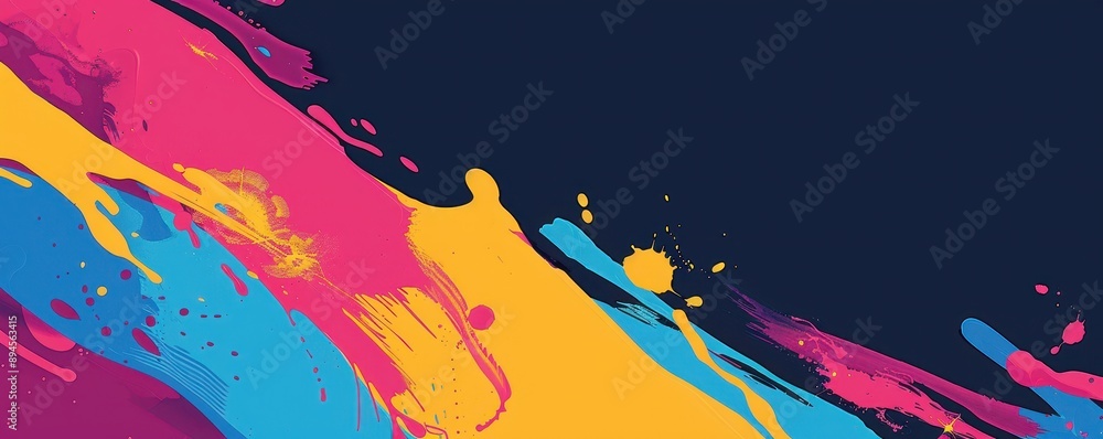 Poster a vibrant splash of colors creating an artistic background, perfect for creative projects and dynami