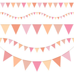 Set Fünf Nahtlose Wimpelketten Make Up Farben