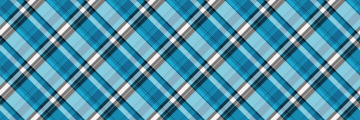 Discount texture background vector, new plaid tartan fabric. Duvet cover check pattern seamless textile in cyan and dark colors.