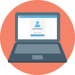 User Account vector icon in background style 