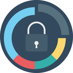 Lock vector icon in background style 