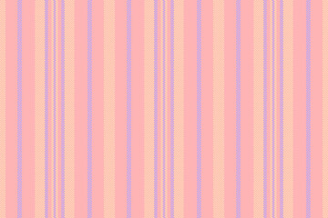 Obraz premium Wallpaper vector seamless background, dimensional texture vertical pattern. Infinity stripe lines fabric textile in light and peach puff colors.