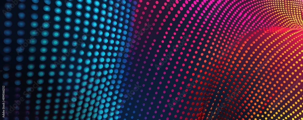 Poster vibrant abstract background featuring colorful dots arranged in a wave pattern, ideal for modern des