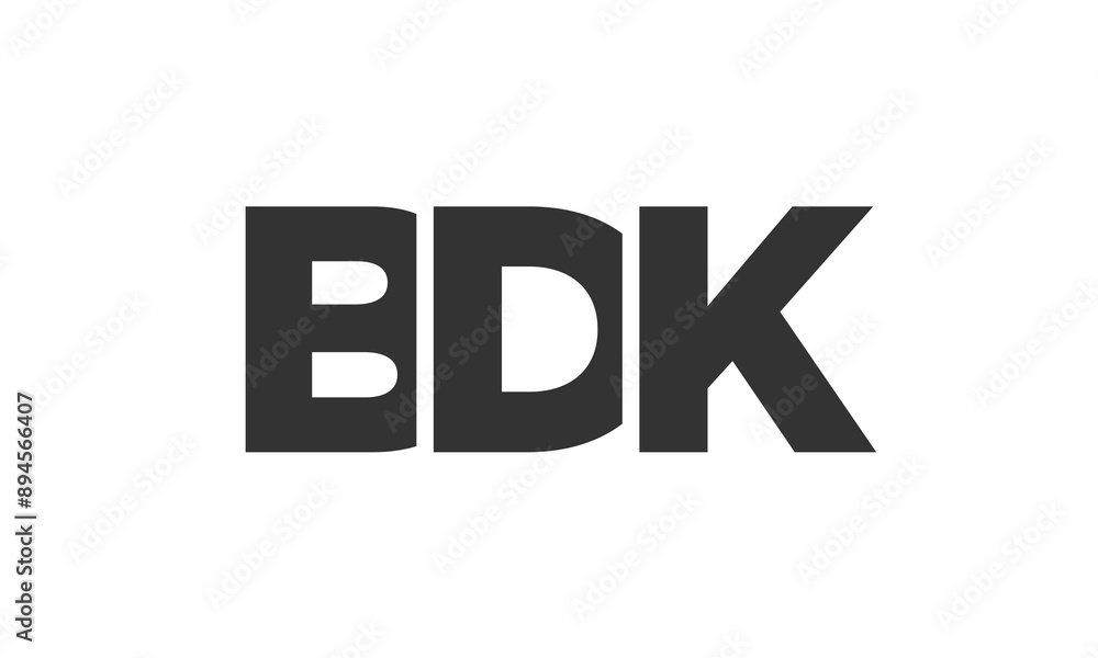 Fototapete BDK logo design template with strong and modern bold text. Initial based vector logotype featuring simple and minimal typography. Trendy company identity.