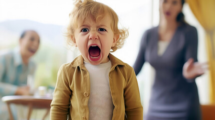 Child's Hysterical Outburst: Parents' Attempt to Calm Down