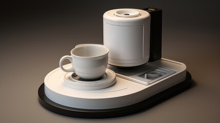 Coffee machine with a cup of coffee. 3d rendering