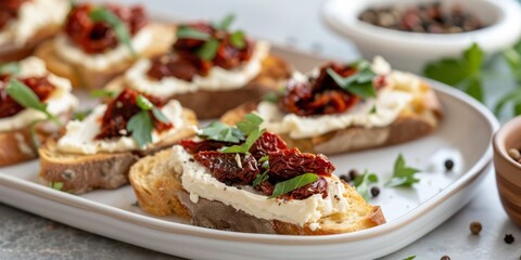 Bruschetta With Sun-Dried Tomatoes and Basil