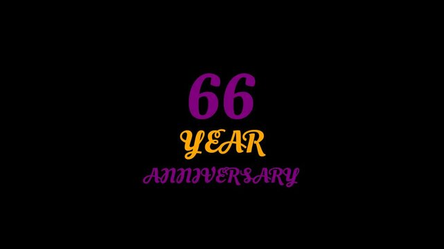 66 Year Anniversary Text Animation