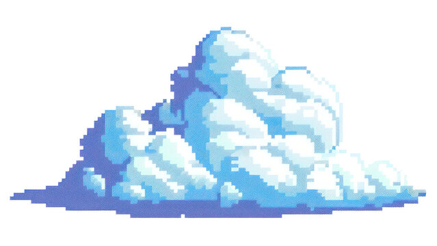 PNG Pixelated cloud art illustration