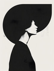 black and white illustration, minimalism style



