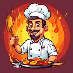 cartoon chef vector