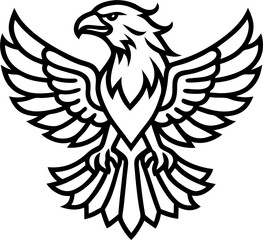 Fototapeta premium Majestic bald eagle logo exudes power. 