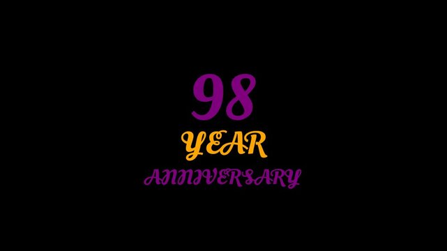 98 Year Anniversary text Animation
