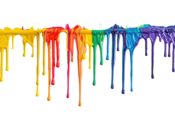 PNG Colorful dripping paint art