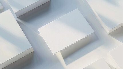 Blank business cards on light background