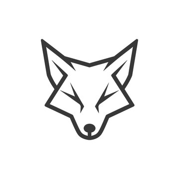recommend clip art: bold and simple fox head design The sharp lines and geometric shapes