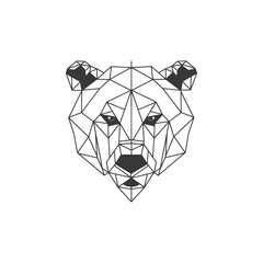 Fototapeta premium geometric bear with intense eyes
