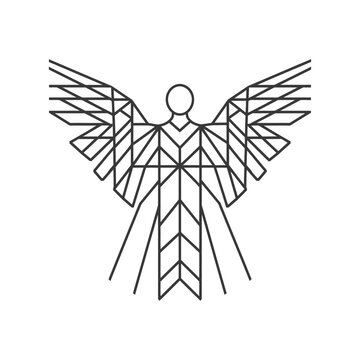 recommend clip art: Geometric Angel with Spread Wings
