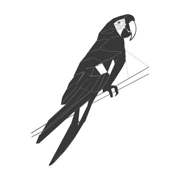 recommend clip art: geometric art design parrot perched on a branch