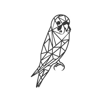 geometric black bird on white background clip art preview