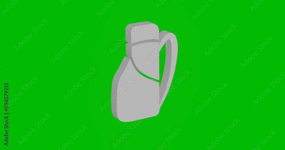 Poster animation of rotation of a white travel backpack symbol with shadow. simple and complex rotation. se