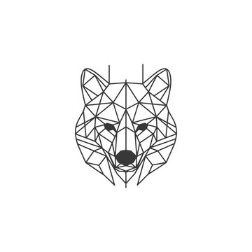 recommend clip art: geometric wolf head stares intensely forward