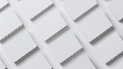 Obraz premium Blank business cards on white background, closeup. Mockup for design