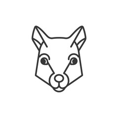 simple line drawing of a fox head