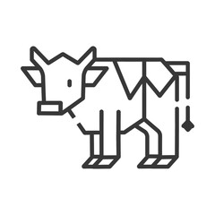 stylized cow with a long tail