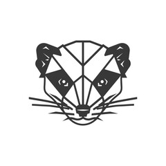 Geometric badger face with sharp lines and bold details