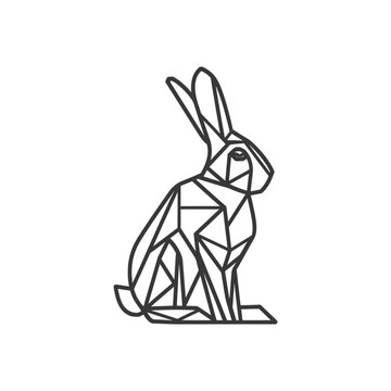 Naklejki Geometric bunny art a modern twist on a classic