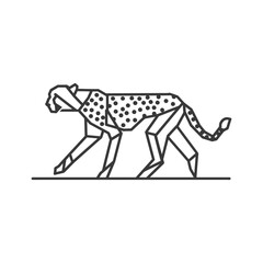 Fototapeta premium Geometric cheetah in motion fast and graceful