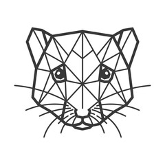 Geometric ferret portrait with intricate details