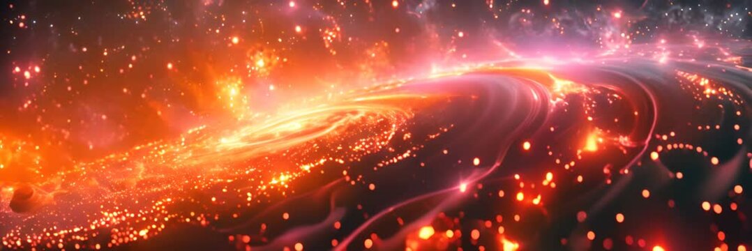 colorful Night Sky Stars Background With Sky Gradient. Rotation Of Starry Sky. 